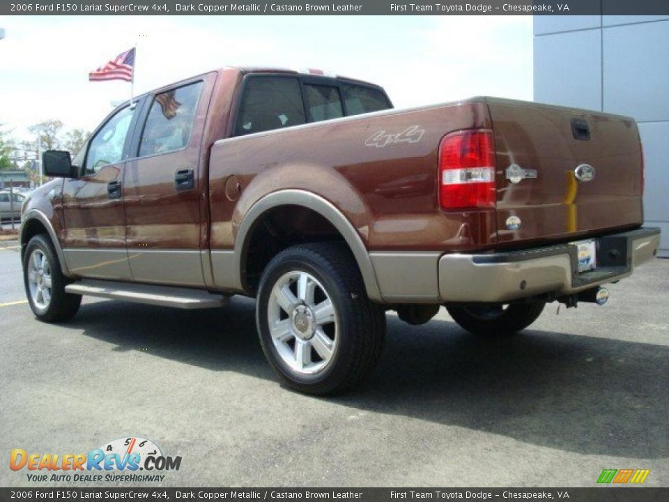 2006 Ford F150 Lariat SuperCrew 4x4 Dark Copper Metallic / Castano Brown Leather Photo #4