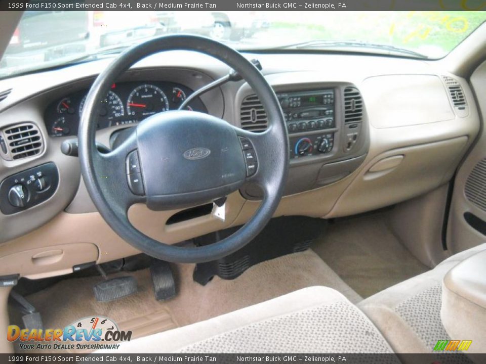 1999 Ford F150 Sport Extended Cab 4x4 Black / Medium Prairie Tan Photo #15