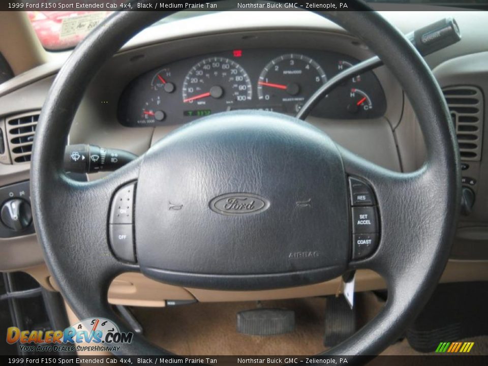 1999 Ford F150 Sport Extended Cab 4x4 Black / Medium Prairie Tan Photo #19