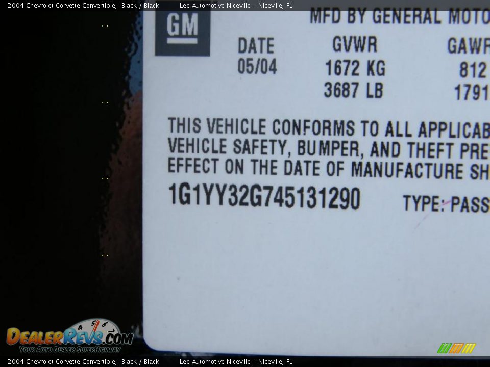 2004 Chevrolet Corvette Convertible Black / Black Photo #34