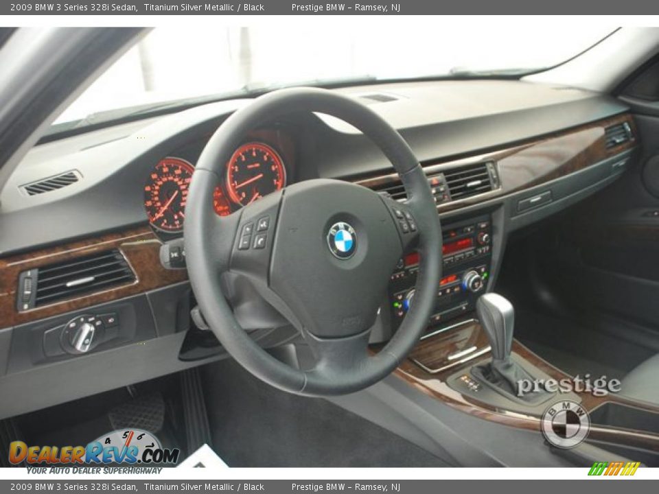 2009 BMW 3 Series 328i Sedan Titanium Silver Metallic / Black Photo #12
