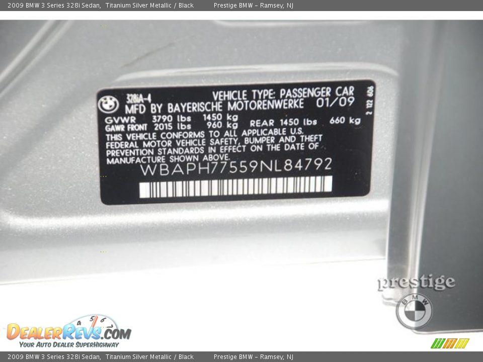 2009 BMW 3 Series 328i Sedan Titanium Silver Metallic / Black Photo #16