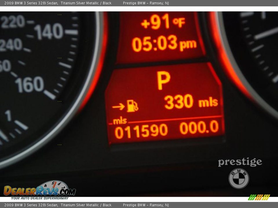 2009 BMW 3 Series 328i Sedan Titanium Silver Metallic / Black Photo #17