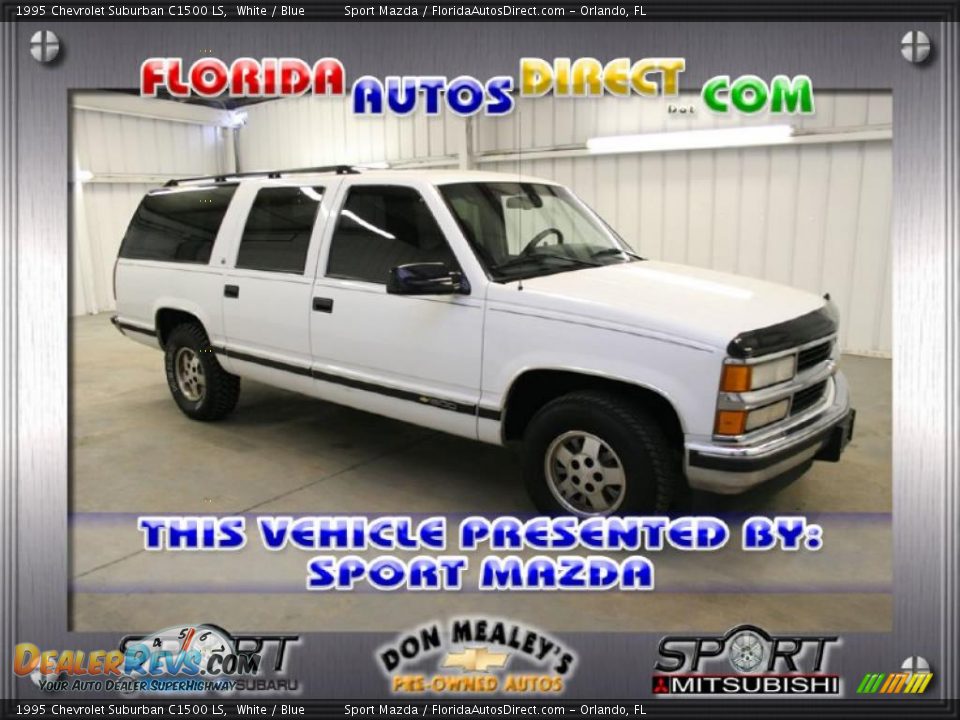 1995 Chevrolet Suburban C1500 LS White / Blue Photo #1