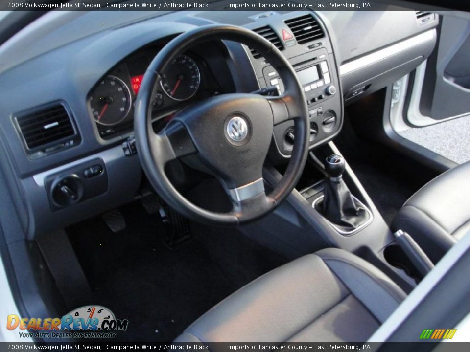 2008 Volkswagen Jetta SE Sedan Campanella White / Anthracite Black Photo #7