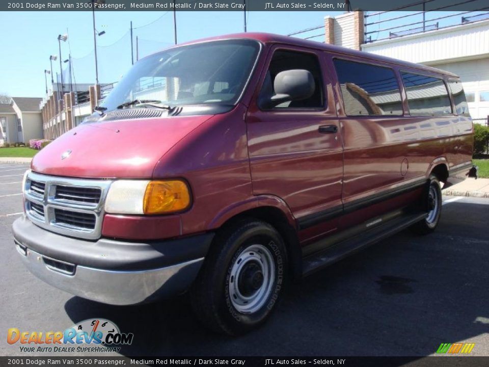 2001 Dodge Ram Van 3500 Passenger Medium Red Metallic / Dark Slate Gray Photo #1