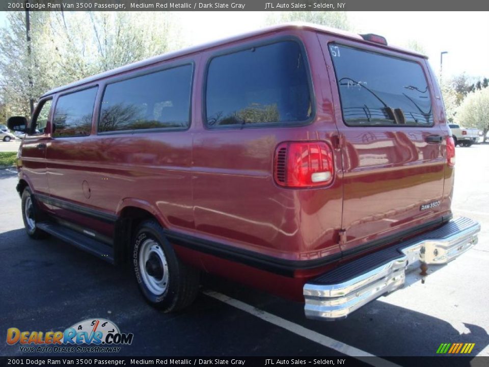 2001 Dodge Ram Van 3500 Passenger Medium Red Metallic / Dark Slate Gray Photo #4