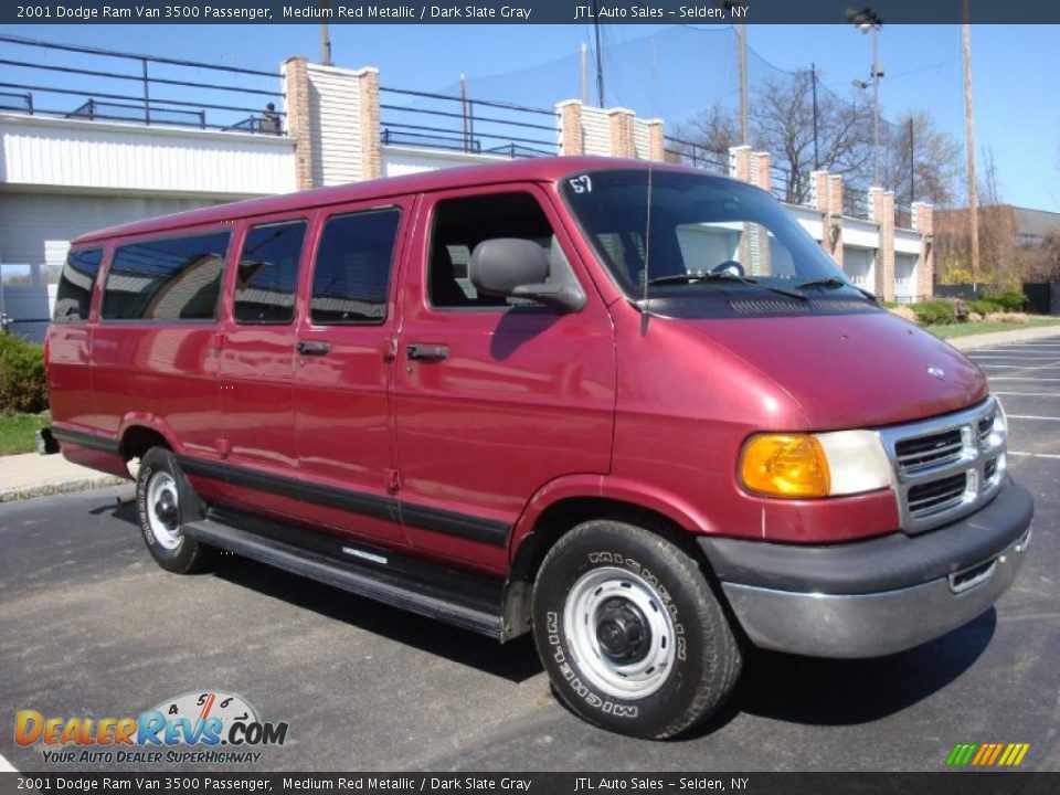 2001 Dodge Ram Van 3500 Passenger Medium Red Metallic / Dark Slate Gray Photo #8