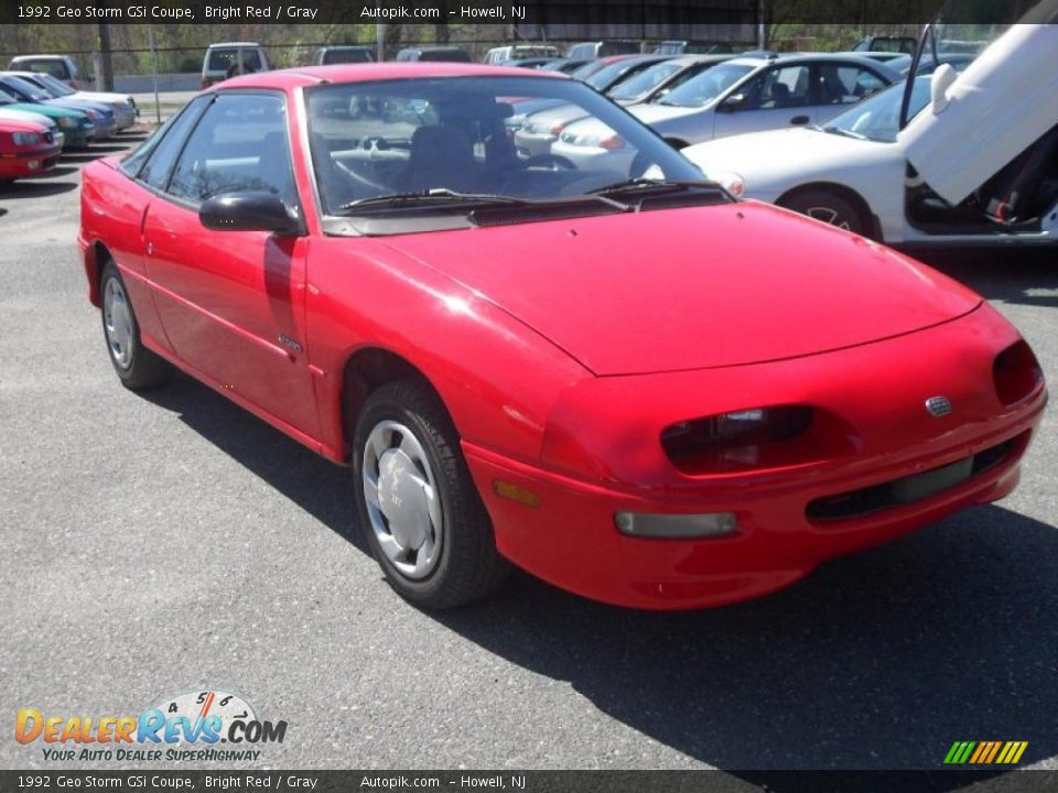 1992 Geo Storm GSi Coupe Bright Red / Gray Photo #3