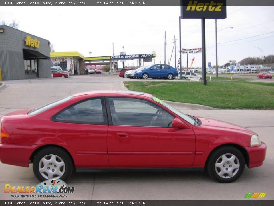 1998 Honda Civic EX Coupe Milano Red / Black Photo #4