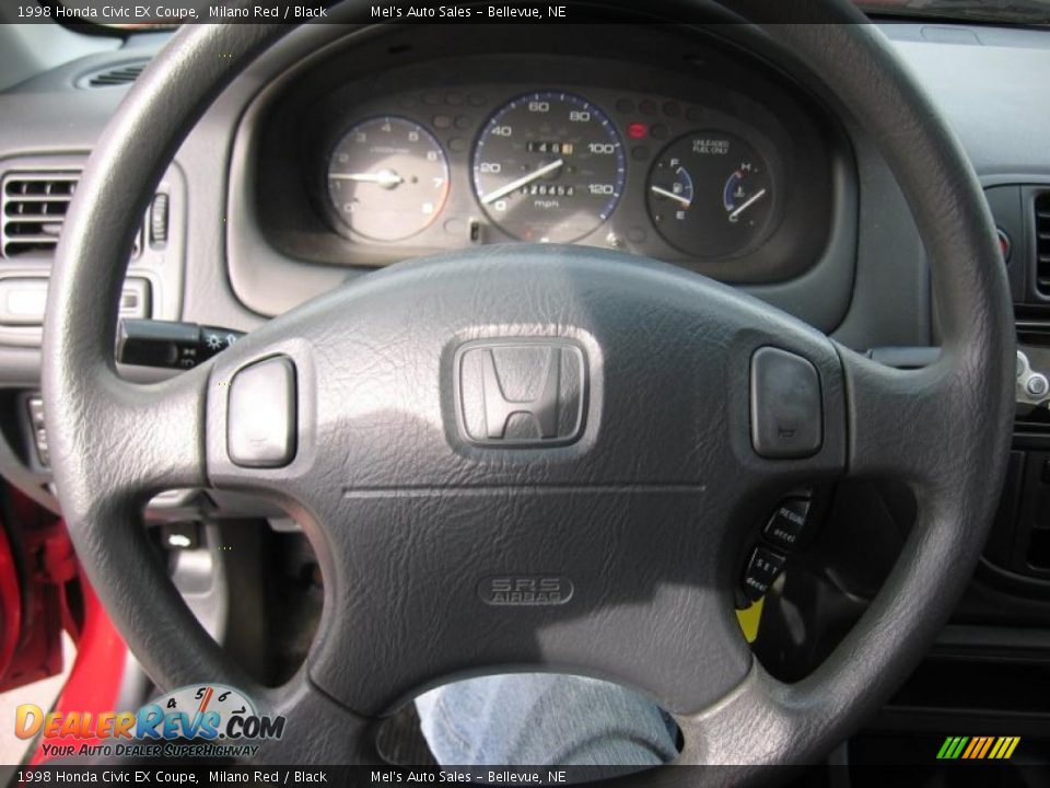 1998 Honda Civic EX Coupe Milano Red / Black Photo #10