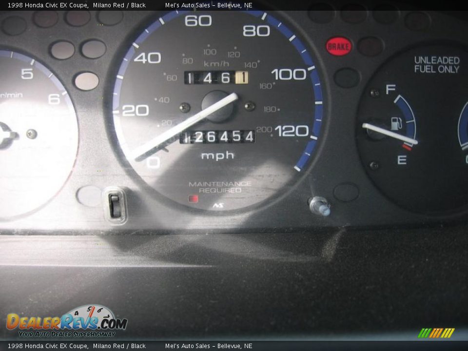 1998 Honda Civic EX Coupe Milano Red / Black Photo #11