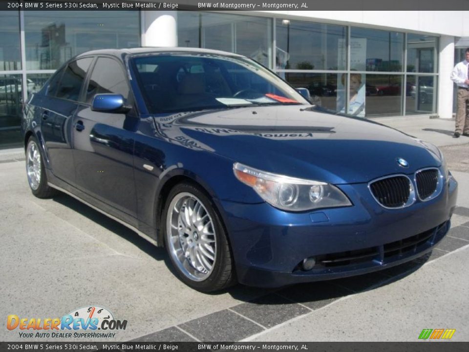 2004 BMW 5 Series 530i Sedan Mystic Blue Metallic / Beige Photo #3