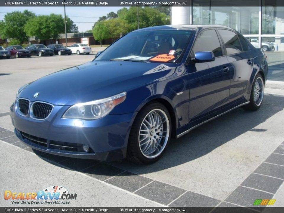 2004 BMW 5 Series 530i Sedan Mystic Blue Metallic / Beige Photo #4