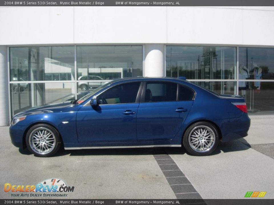 2004 BMW 5 Series 530i Sedan Mystic Blue Metallic / Beige Photo #7