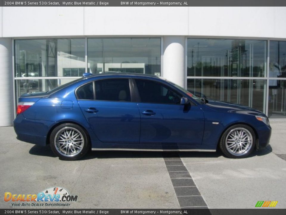 2004 BMW 5 Series 530i Sedan Mystic Blue Metallic / Beige Photo #8