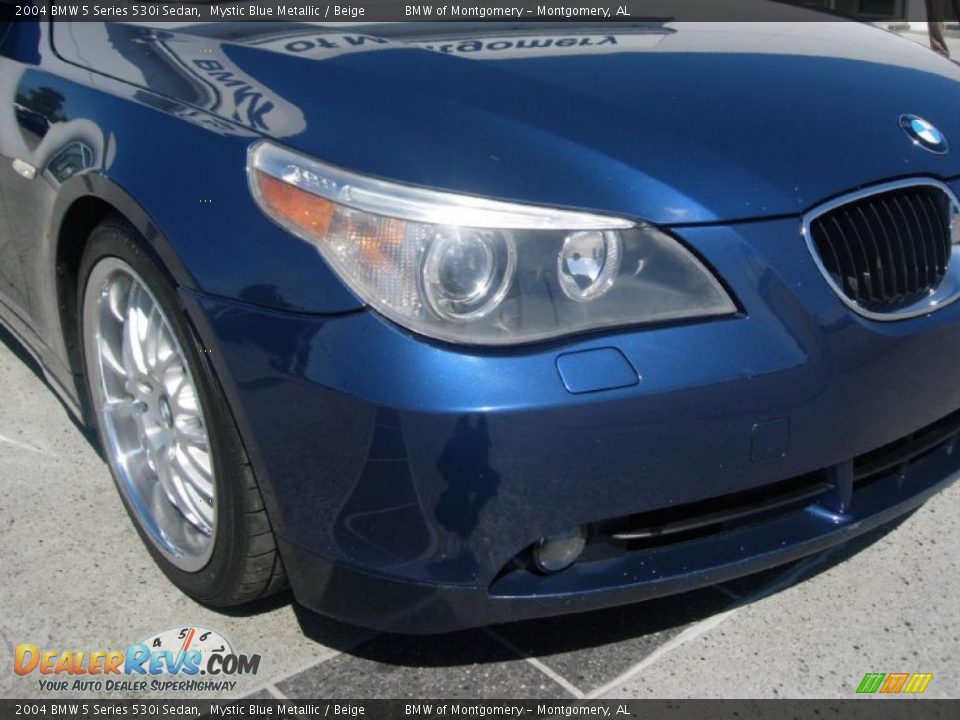 2004 BMW 5 Series 530i Sedan Mystic Blue Metallic / Beige Photo #9