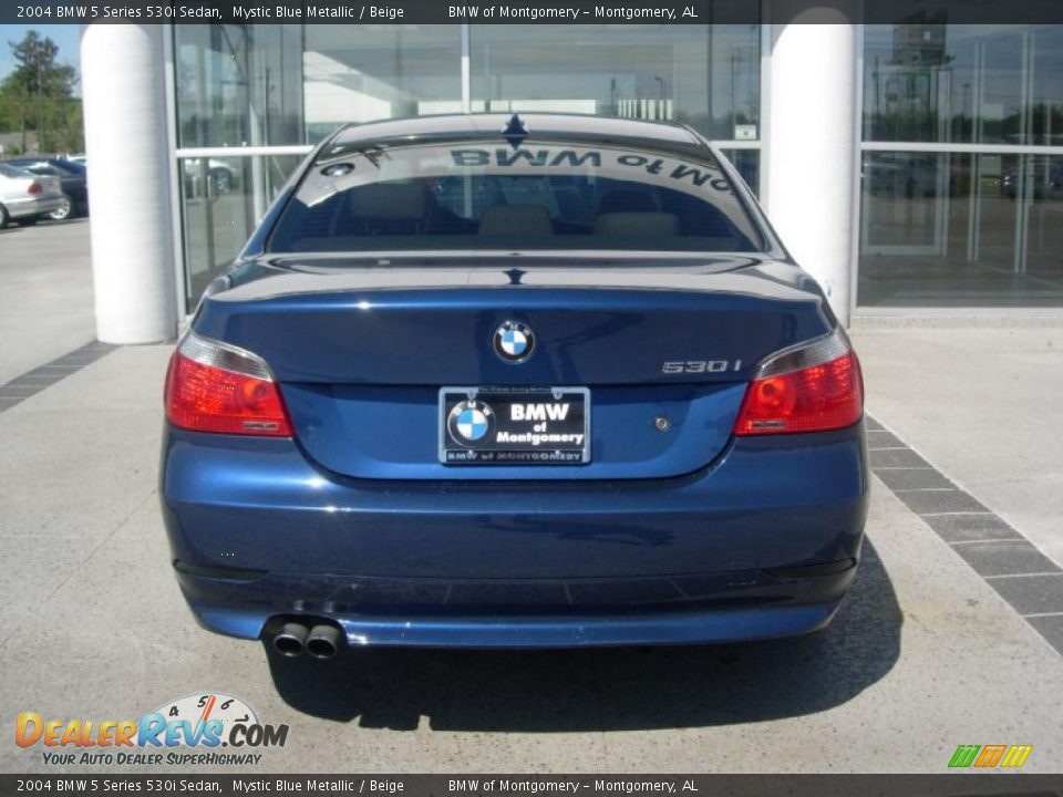 2004 BMW 5 Series 530i Sedan Mystic Blue Metallic / Beige Photo #12