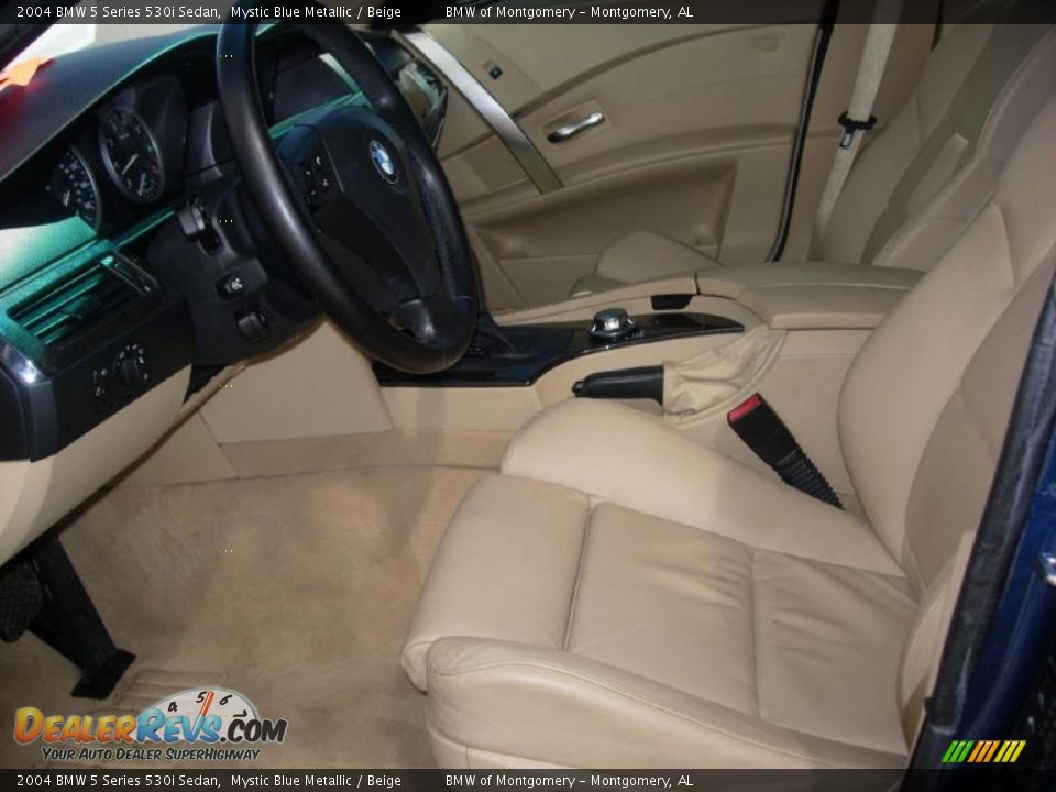 2004 BMW 5 Series 530i Sedan Mystic Blue Metallic / Beige Photo #13
