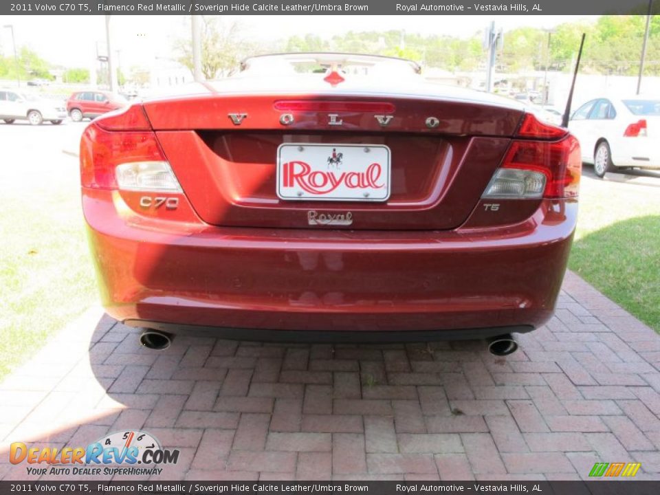 2011 Volvo C70 T5 Flamenco Red Metallic / Soverign Hide Calcite Leather/Umbra Brown Photo #5