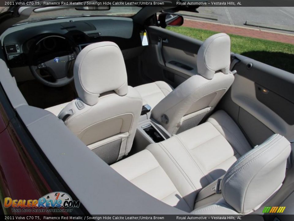 2011 Volvo C70 T5 Flamenco Red Metallic / Soverign Hide Calcite Leather/Umbra Brown Photo #6