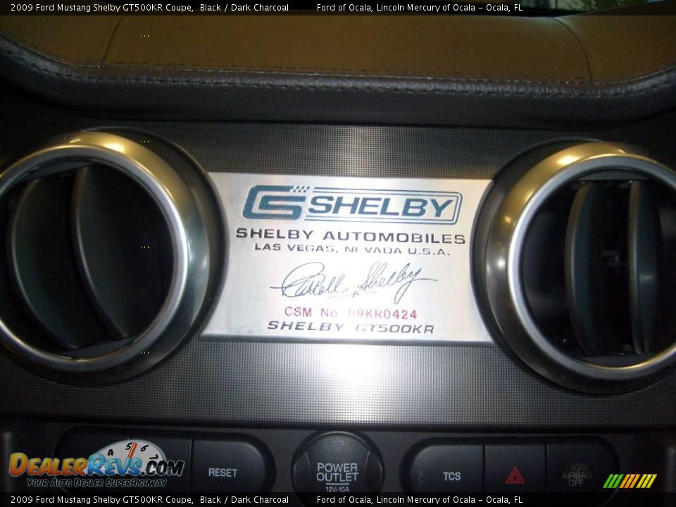 2009 Ford Mustang Shelby GT500KR Coupe Black / Dark Charcoal Photo #24