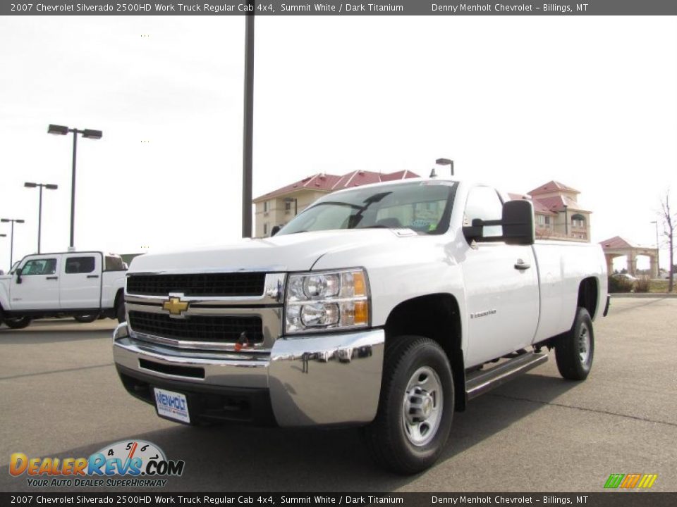2007 Chevrolet Silverado 2500HD Work Truck Regular Cab 4x4 Summit White / Dark Titanium Photo #2