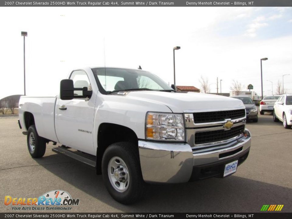 2007 Chevrolet Silverado 2500HD Work Truck Regular Cab 4x4 Summit White / Dark Titanium Photo #7