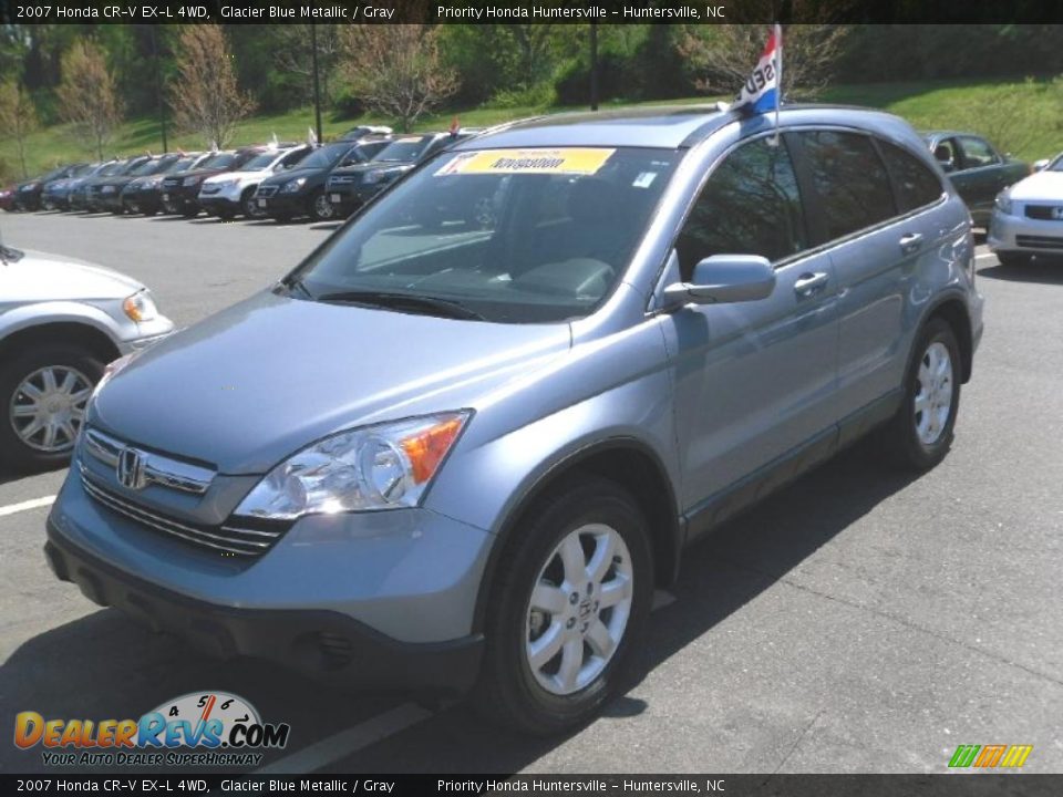 2007 Honda CR-V EX-L 4WD Glacier Blue Metallic / Gray Photo #1