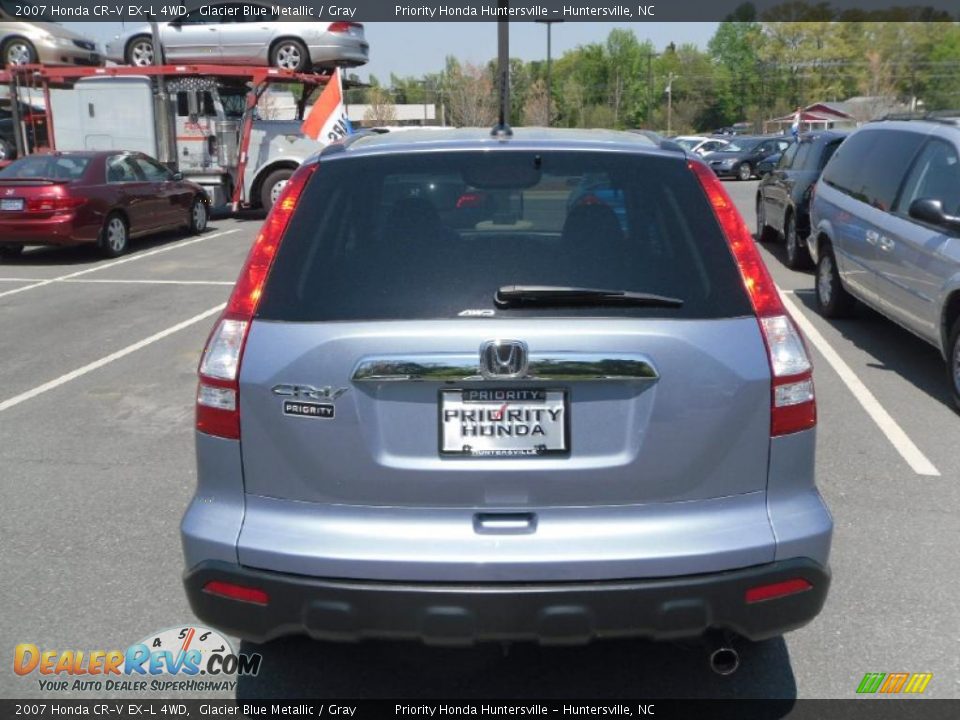 2007 Honda CR-V EX-L 4WD Glacier Blue Metallic / Gray Photo #3