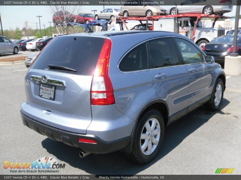 2007 Honda CR-V EX-L 4WD Glacier Blue Metallic / Gray Photo #4