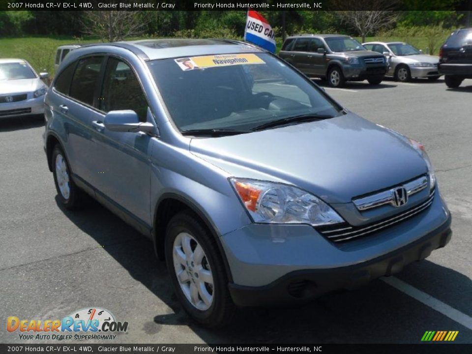 2007 Honda CR-V EX-L 4WD Glacier Blue Metallic / Gray Photo #5