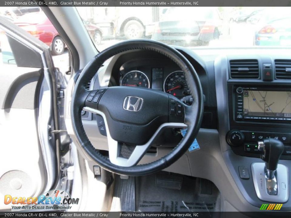 2007 Honda CR-V EX-L 4WD Glacier Blue Metallic / Gray Photo #15