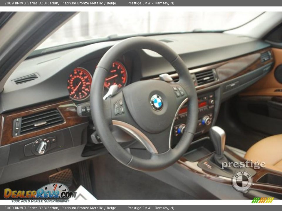 2009 BMW 3 Series 328i Sedan Platinum Bronze Metallic / Beige Photo #12