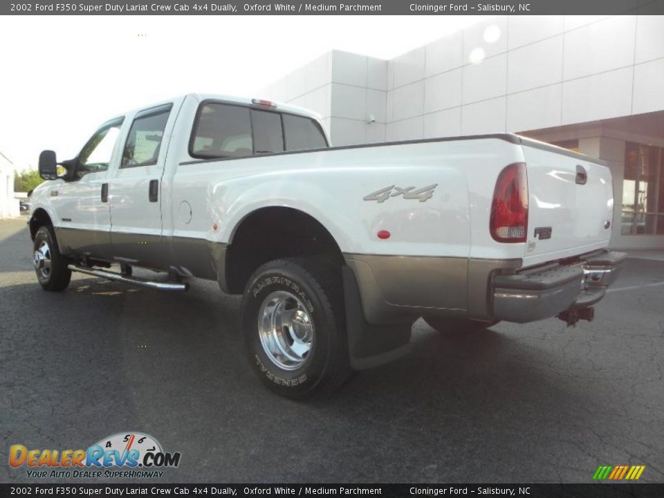 2002 Ford F350 Super Duty Lariat Crew Cab 4x4 Dually Oxford White / Medium Parchment Photo #31