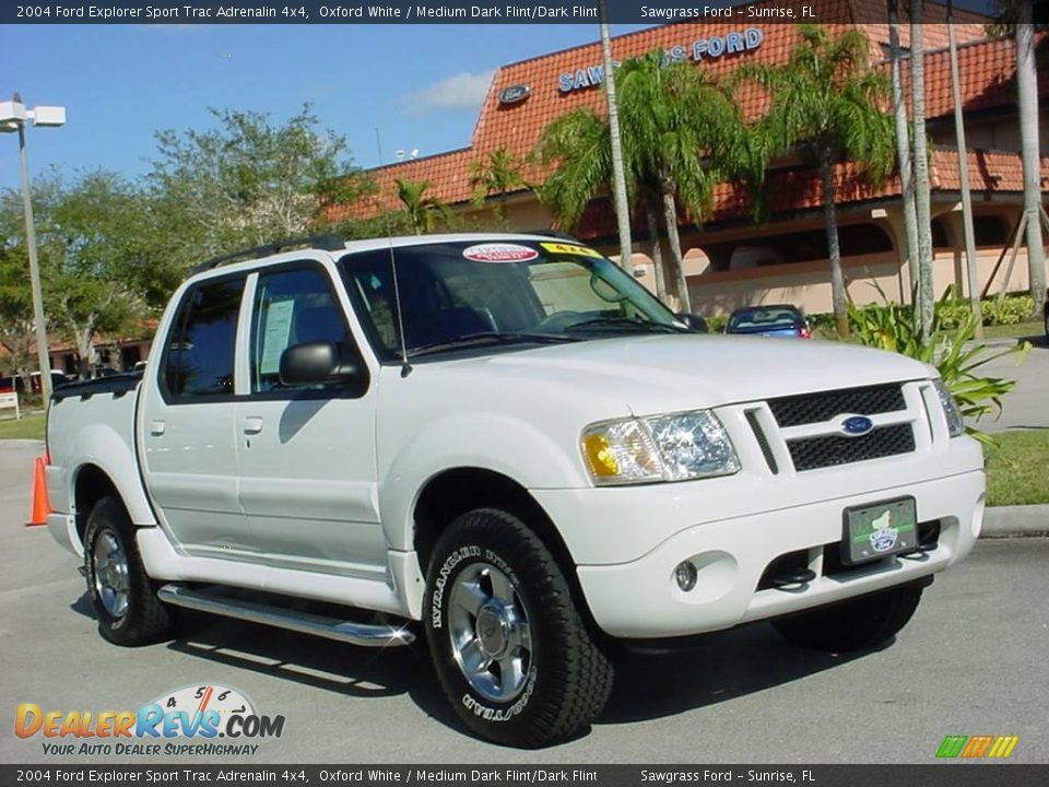 2004 Ford Explorer Sport Trac Adrenalin 4x4 Oxford White / Medium Dark Flint/Dark Flint Photo #1