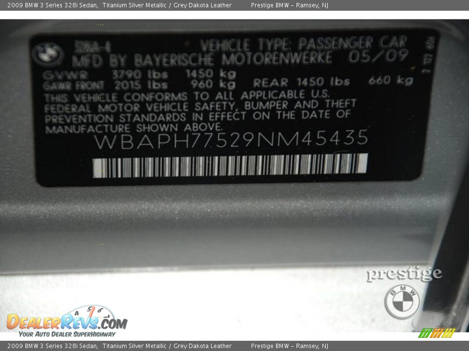 2009 BMW 3 Series 328i Sedan Titanium Silver Metallic / Grey Dakota Leather Photo #8