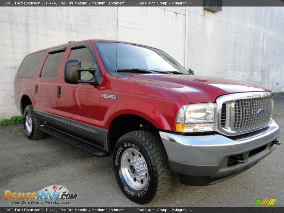 2003 Ford Excursion XLT 4x4 Red Fire Metallic / Medium Parchment Photo #6