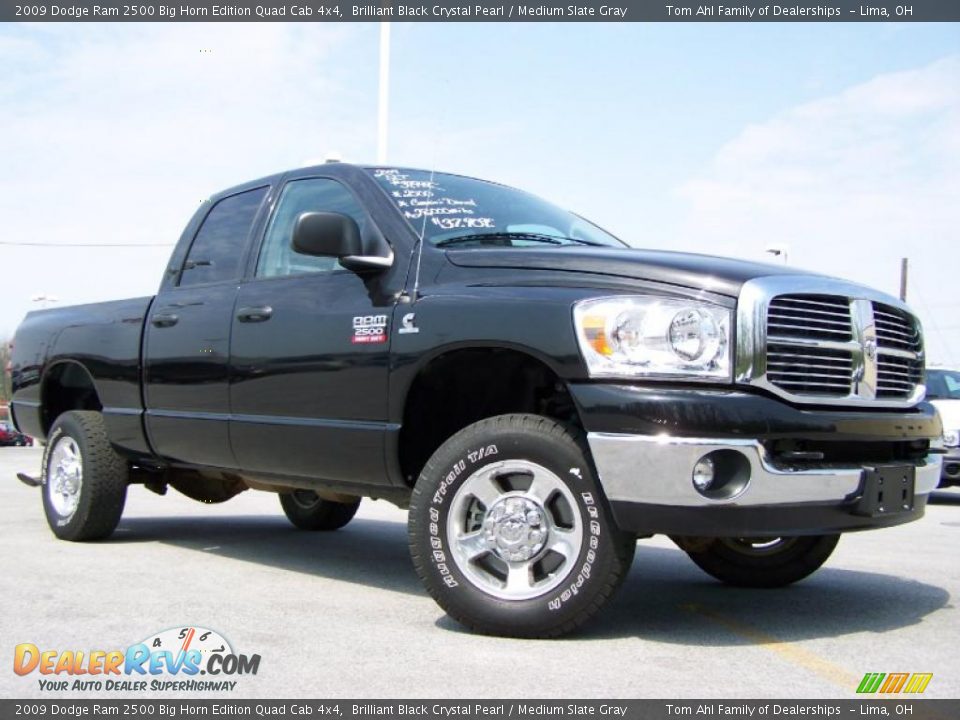 2009 Dodge Ram 2500 Big Horn Edition Quad Cab 4x4 Brilliant Black Crystal Pearl / Medium Slate Gray Photo #1