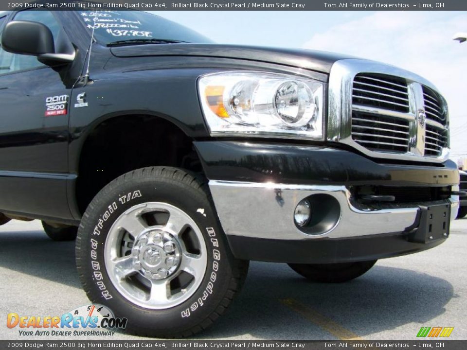 2009 Dodge Ram 2500 Big Horn Edition Quad Cab 4x4 Brilliant Black Crystal Pearl / Medium Slate Gray Photo #2