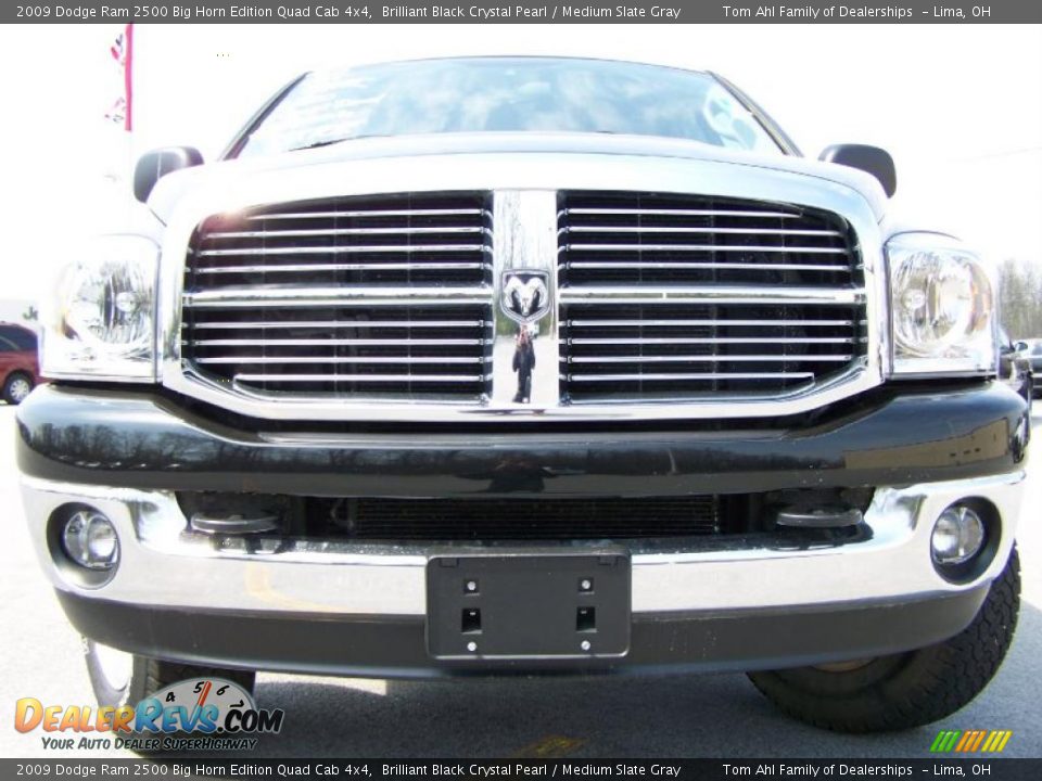 2009 Dodge Ram 2500 Big Horn Edition Quad Cab 4x4 Brilliant Black Crystal Pearl / Medium Slate Gray Photo #3