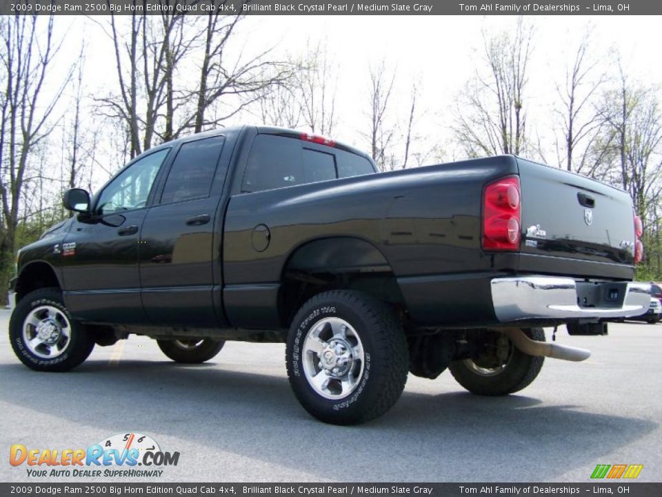 2009 Dodge Ram 2500 Big Horn Edition Quad Cab 4x4 Brilliant Black Crystal Pearl / Medium Slate Gray Photo #4