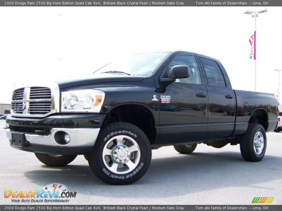 2009 Dodge Ram 2500 Big Horn Edition Quad Cab 4x4 Brilliant Black Crystal Pearl / Medium Slate Gray Photo #5