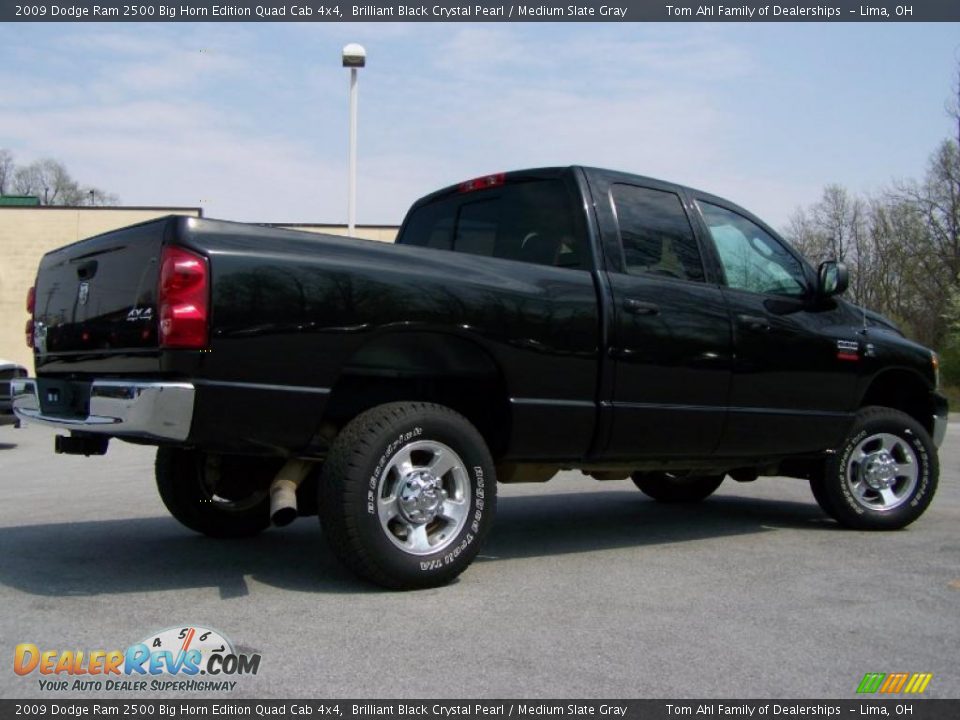 2009 Dodge Ram 2500 Big Horn Edition Quad Cab 4x4 Brilliant Black Crystal Pearl / Medium Slate Gray Photo #8