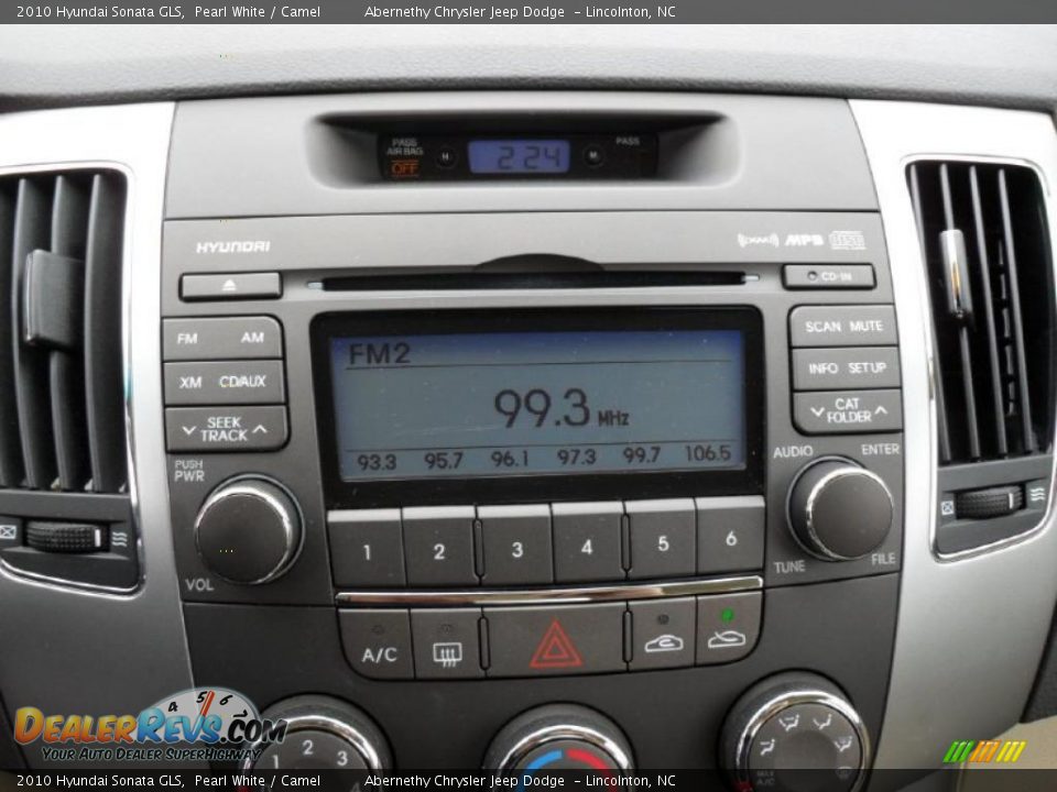 2010 Hyundai Sonata GLS Pearl White / Camel Photo #11