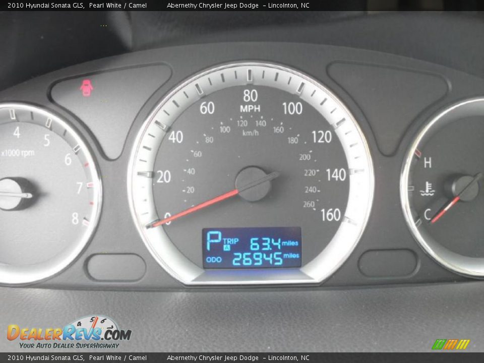 2010 Hyundai Sonata GLS Pearl White / Camel Photo #12