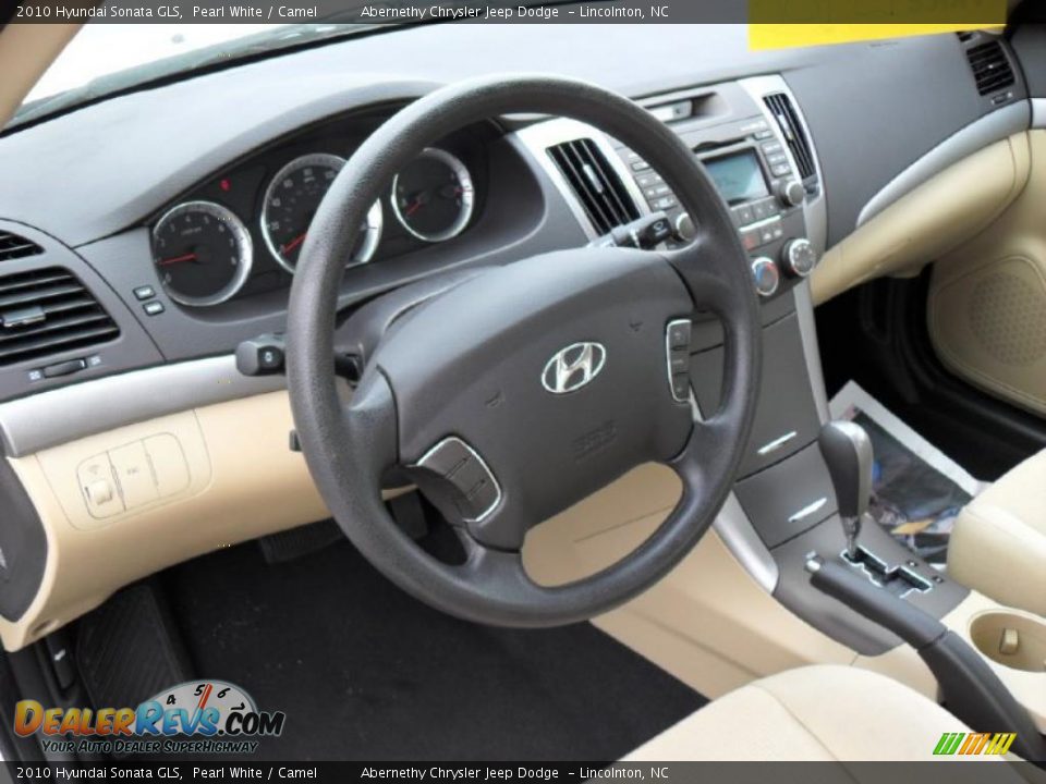 2010 Hyundai Sonata GLS Pearl White / Camel Photo #25