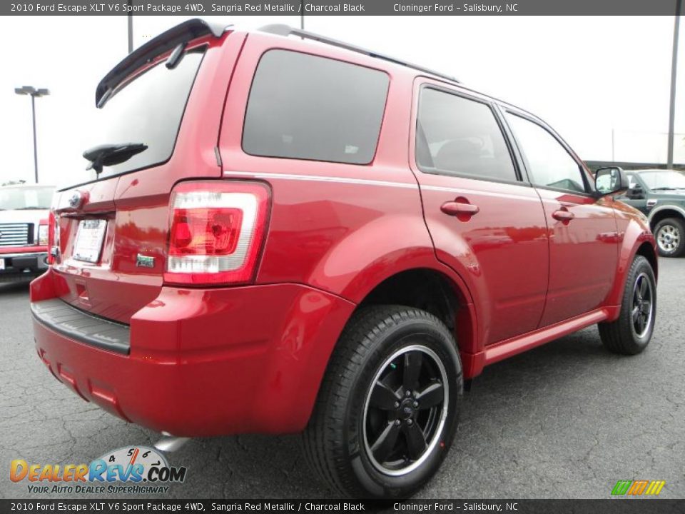 2010 Ford Escape XLT V6 Sport Package 4WD Sangria Red Metallic / Charcoal Black Photo #3