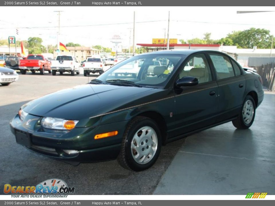2000 Saturn S Series SL2 Sedan Green / Tan Photo #1