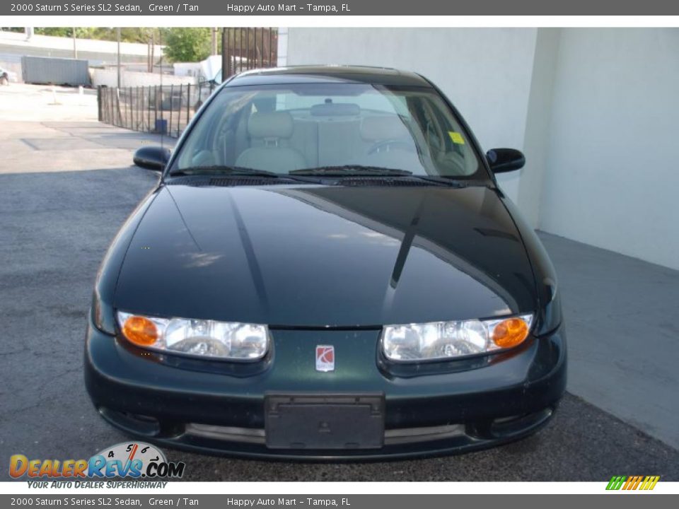2000 Saturn S Series SL2 Sedan Green / Tan Photo #2